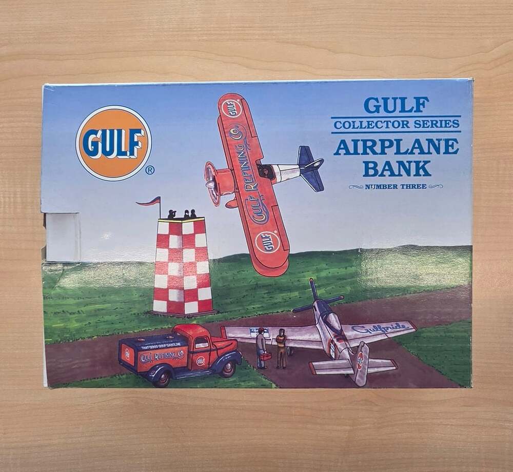 Gulf Collector Series Die-Cast Metal Airplane Bank Limited Edition 3rd In Series